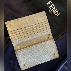Fendi - *Brand New w/Tags* Silver Leather Fendi Clutch/Wallet